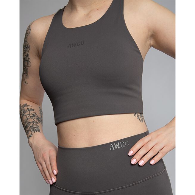 AWCO Studio Sports Bra, Graphite Grey