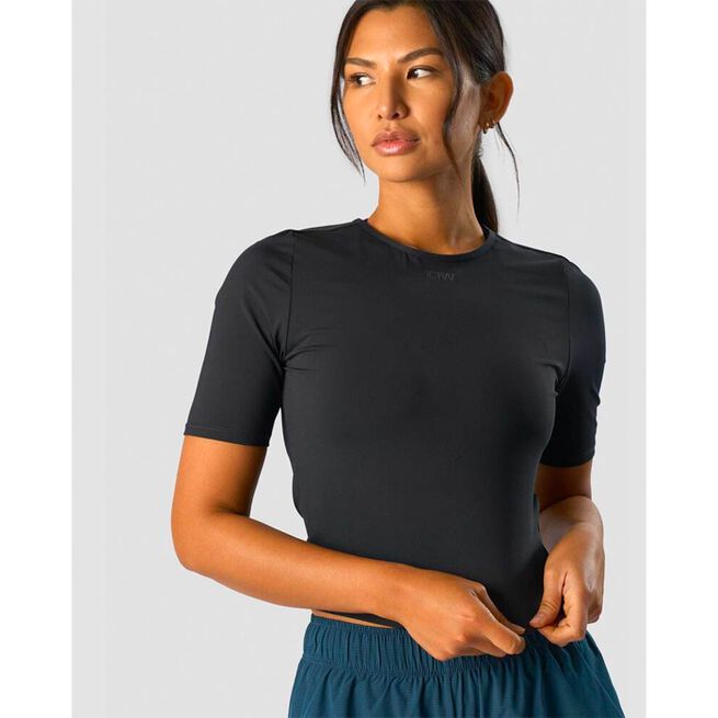 Charge Cropped Mid Sleeve Wmn, Black
