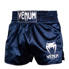 Venum Classic Muay Thai Short Navy Blue/White, L  Classic Muay Thai Shorts Blå/Hvit