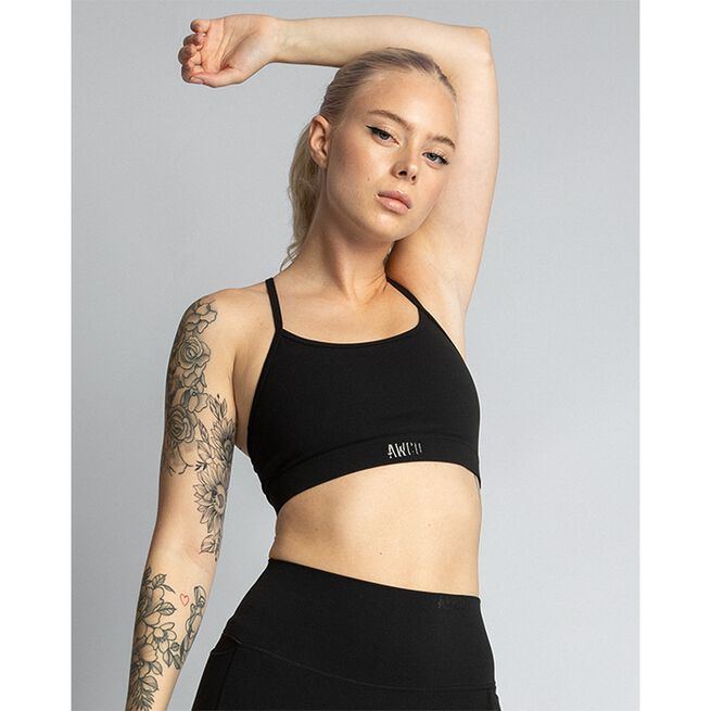 AWCO Studio Light Sports Bra, Matte Black