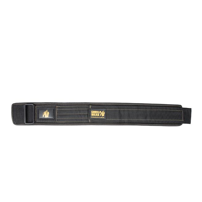 Gorilla Wear 4 Inch Nylon Belt, black/gold