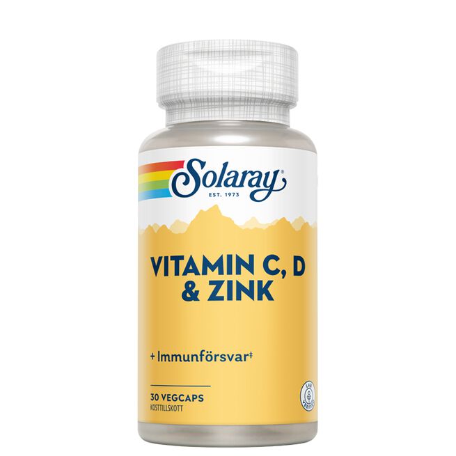 Solaray Vitamin C D Zink 30 kapslar