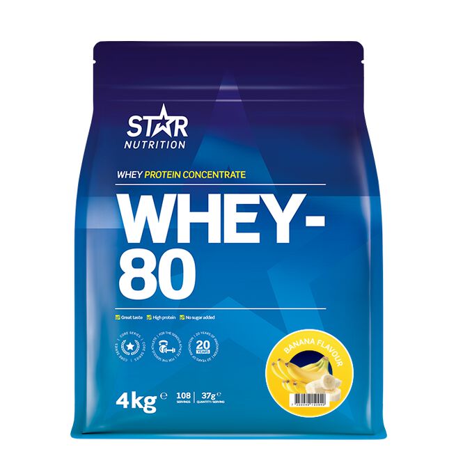 Whey-80 Myseprotein 4 kg Banan