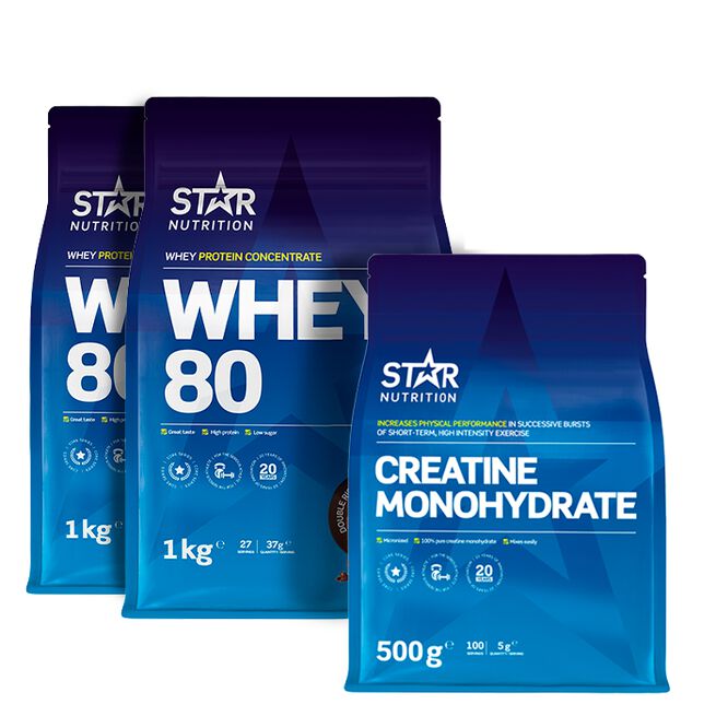 2 x Whey-80 Myseprotein + Kreatinmonohydrat
