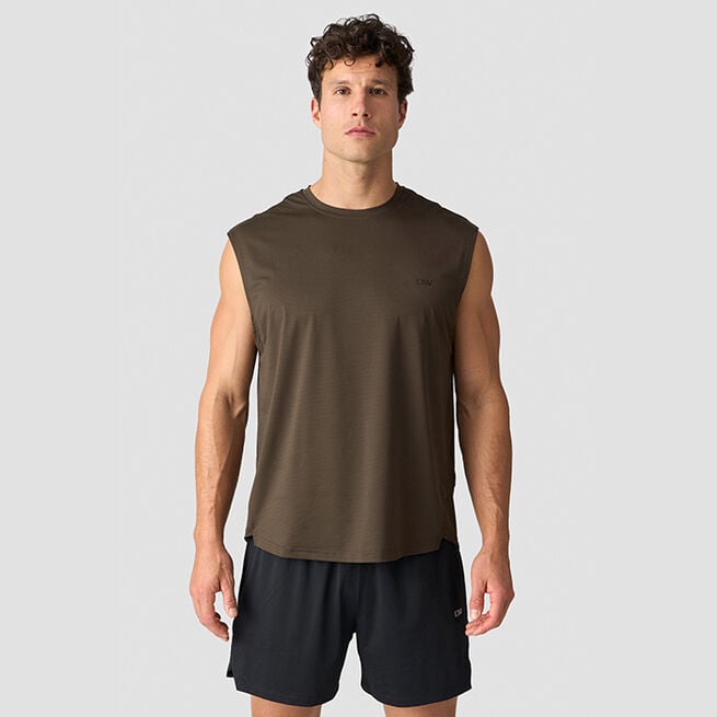 Stride Sleeveless T-shirt, Smokey Brown