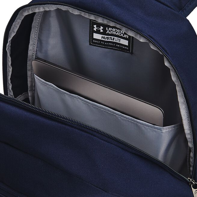UA Hustle Lite Backpack, Midnight Navy/Metallic Silver