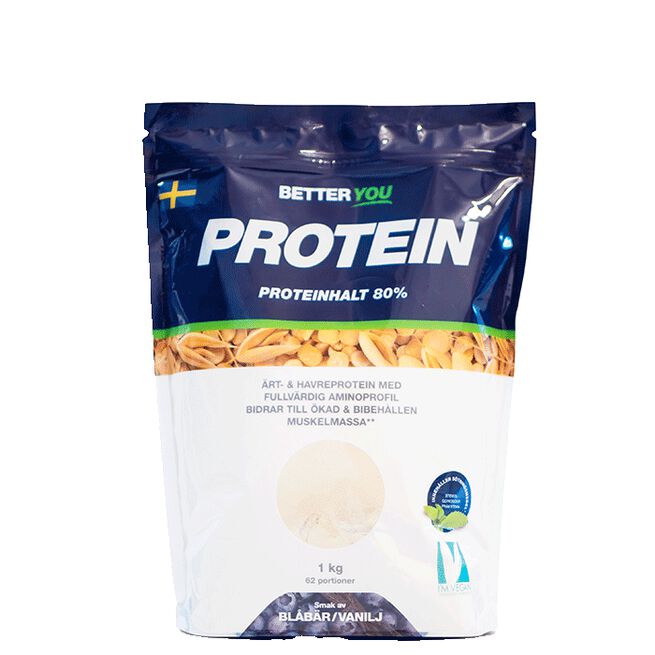 Erte- og havreprotein 1 kg Blåbär/Vanilj