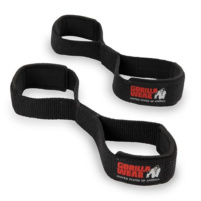 Gorilla Wear Figure 8 Lifting Straps, Black