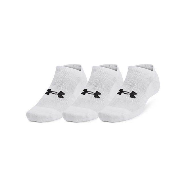 Unisex UA Tech 3pk No Show, White