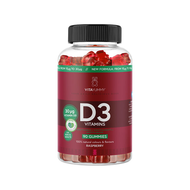 D3 Vitamins Bringebær 90 stk Gummies