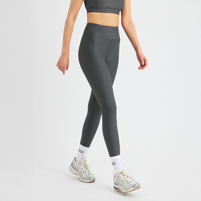 Ribbestrikkede Tights Grå