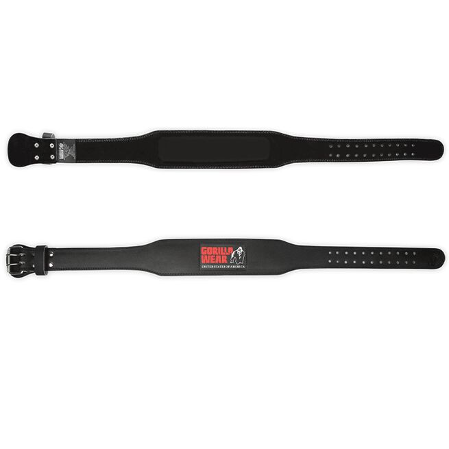 4 Inch Polstret Løftebelte Lær Svart/Rød