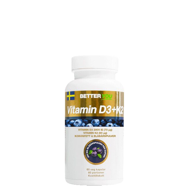 Vitamin D3 + K2 60 kapsler