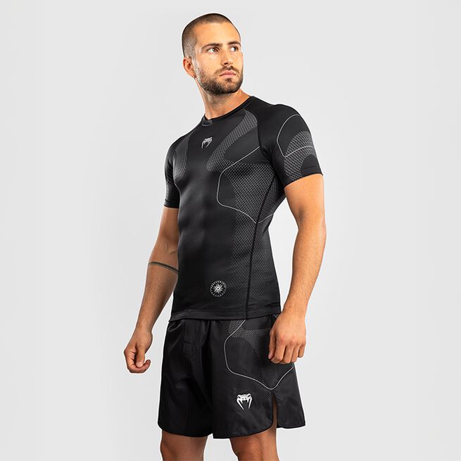 Nexus Rashguard Kort Erme Svart Sølv