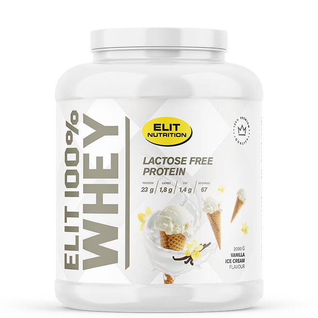 ELIT 100 % Whey Laktosefritt Proteinpulver 2000 g Vanilla Ice Cream