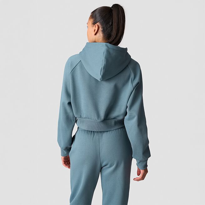 Everyday Cropped Hoodie Wmn, Steel Blue
