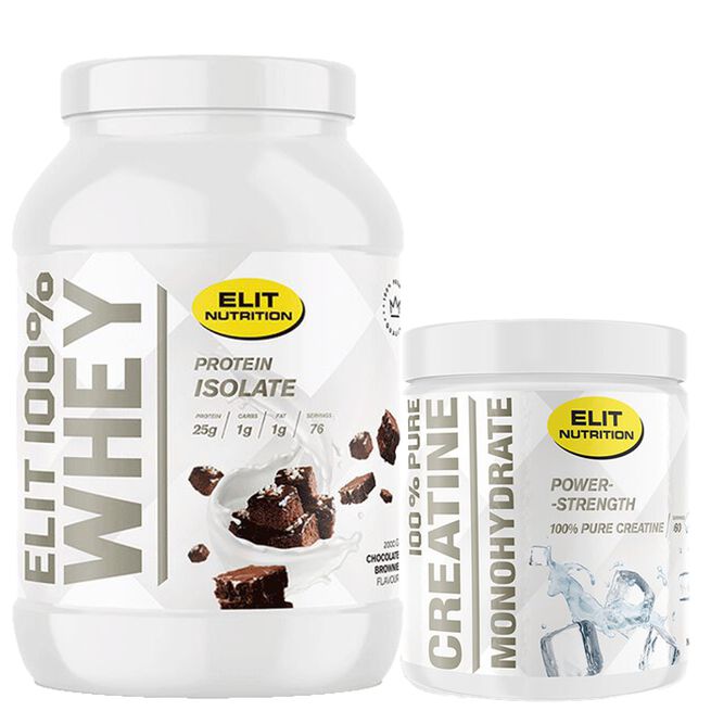 100 % Pure Kreatinmonohydrat 300 g + 100 % Myseprotein 900 g