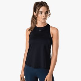 High Neck Tank Top, Black Treningssinglet Svart