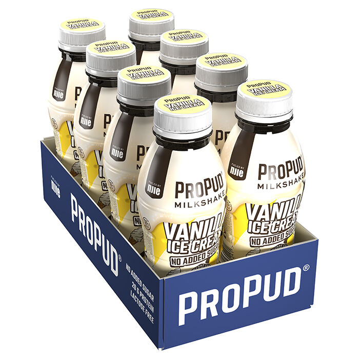 8 x ProPud Protein Milkshake, 330 ml Vanilla Ice Cream