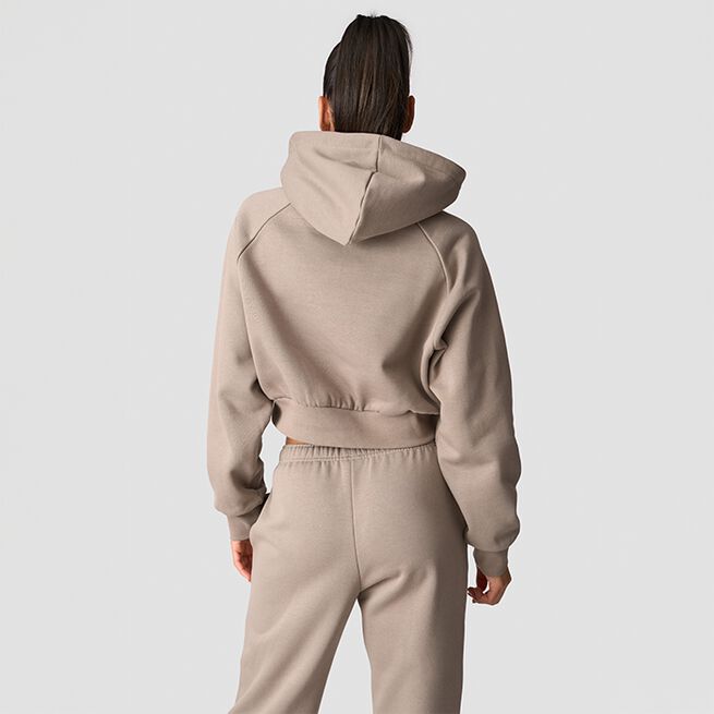 Everyday Cropped Hoodie Wmn, Greige