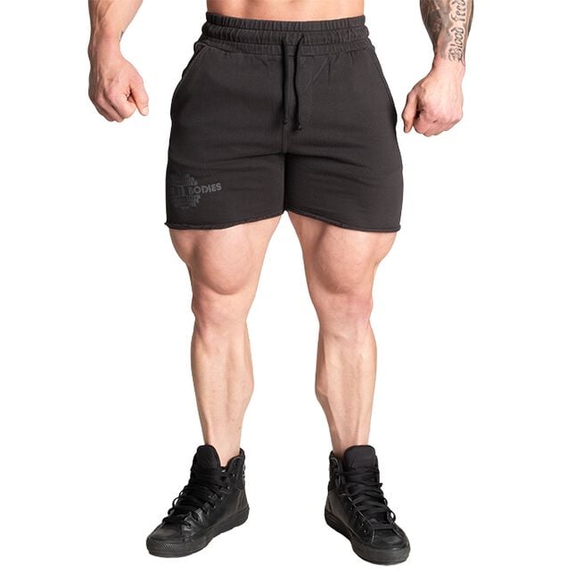 Better Bodies Old School Sweatshorts, Acid Washed Black