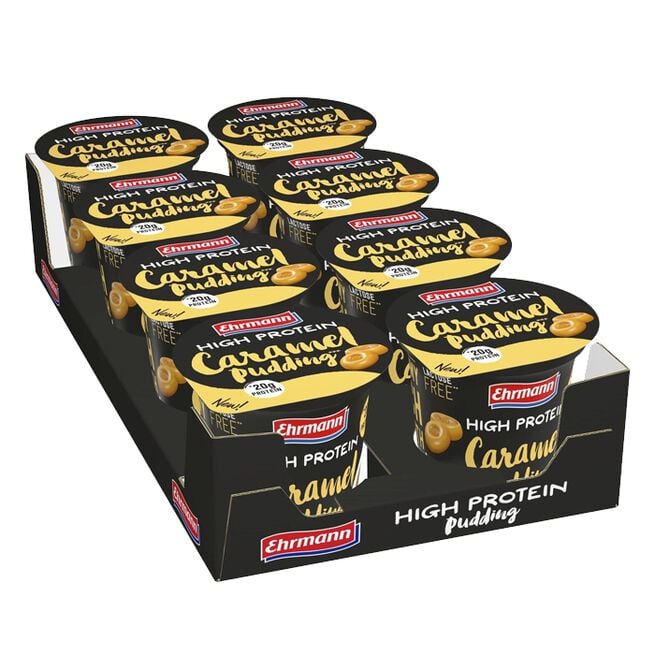 8 x Ehrmann Protein Pudding, 200 g, Caramel 