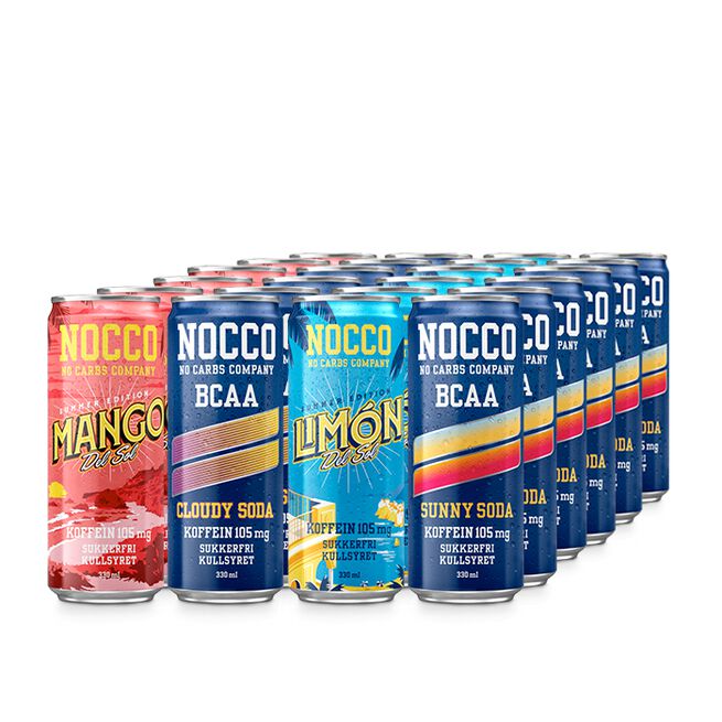24 x NOCCO BCAA, 330 ml, Blandede smaker