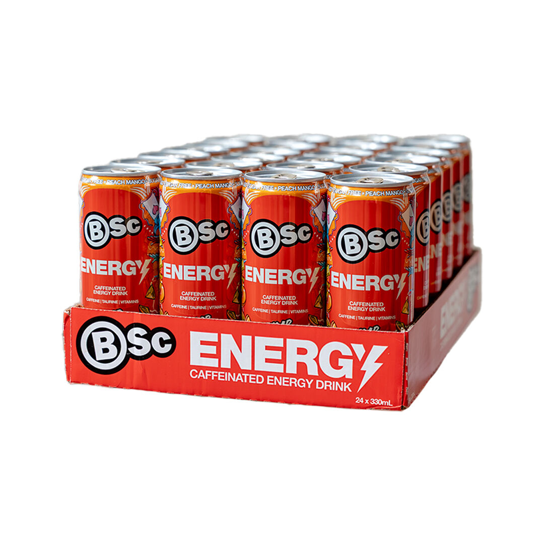 24 x BSc Energy Drink 330 ml Peach Mango Peach Mango
