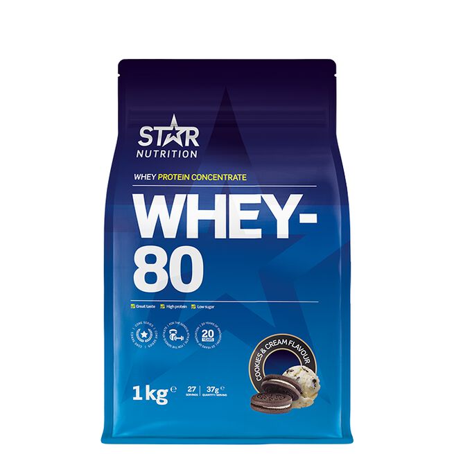 Whey-80 Myseprotein 1 kg Cookies and Cream (Dessert)