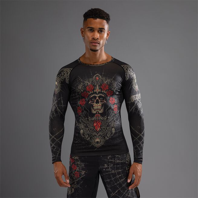 Santa Muerte 5.0 Langermet Rashguard Svart Gull