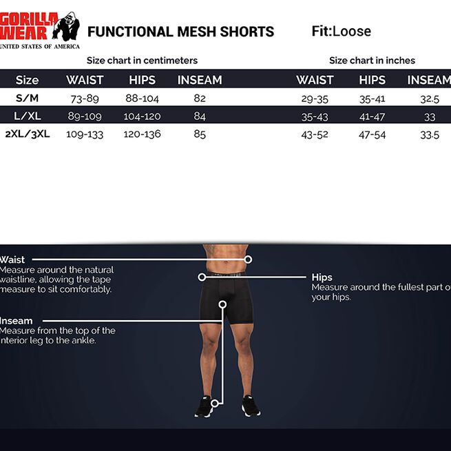 Gorilla Wear Functional Mesh Shorts, Black/Red