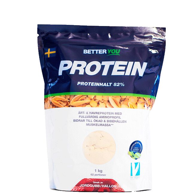 Erte- og havreprotein 1 kg Jordgubb/Hallon
