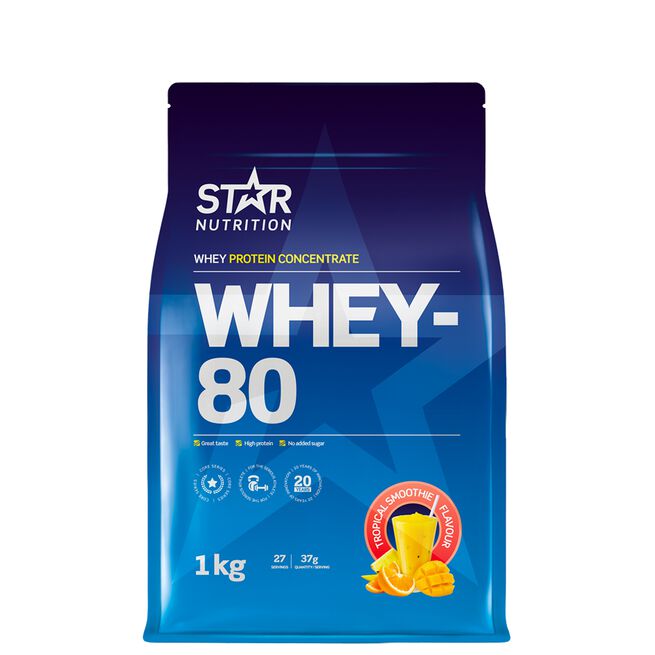 Whey-80 Myseprotein 1 kg Tropical Smoothie