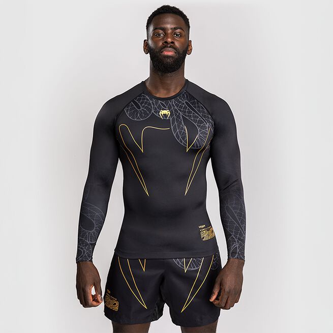 Serpenti Rashguard Lang Erme Svart Sølv Gull