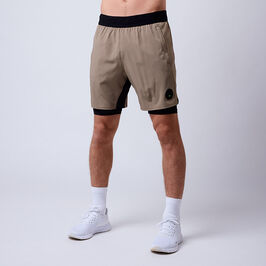 CLN Rep 2 in 1 Shorts, Dark Khaki Rep 2 in 1 Shorts Khaki
