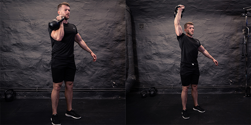 øvelse 6 enarmspress med kettlebell