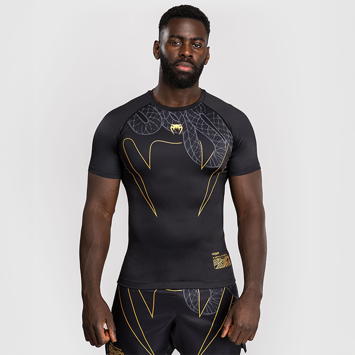 Serpenti Rashguard Kort Erme Svart Sølv Gull