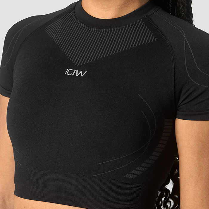Ultra Seamless Cropped T-skjorte Wmn, Black