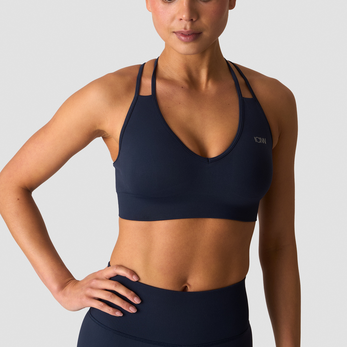 Define Seamless V‑hals Sports‑BH Mørkblå