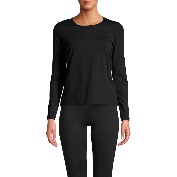 Essential Long Sleeve with Mesh Insert, Black