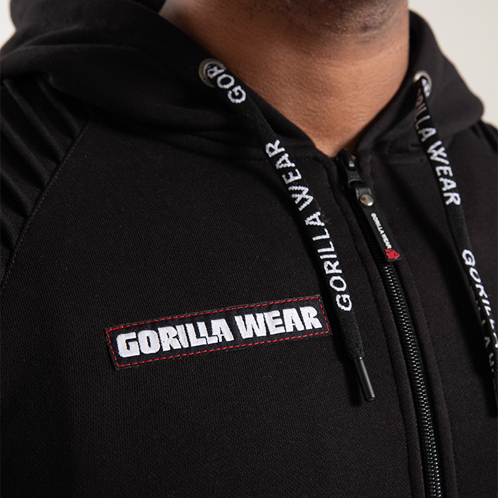 Georgia Zipped Hoodie, Black