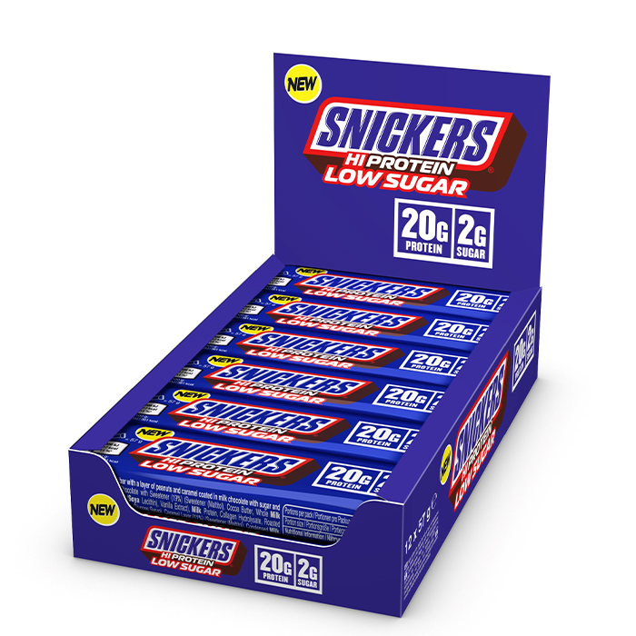 12 x Snickers High Protein Bar Low Sugar 57 g Melkesjokolade