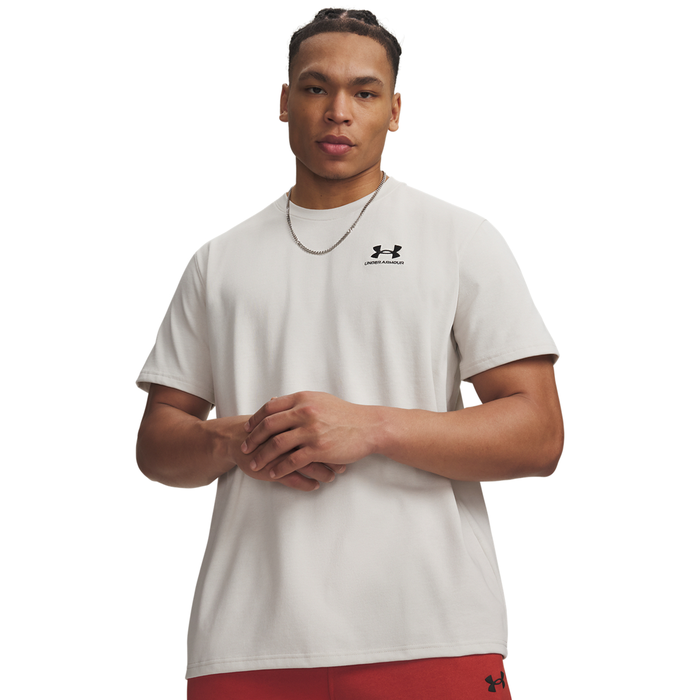 UA M Logo EMB Heavyweight SS Summit White