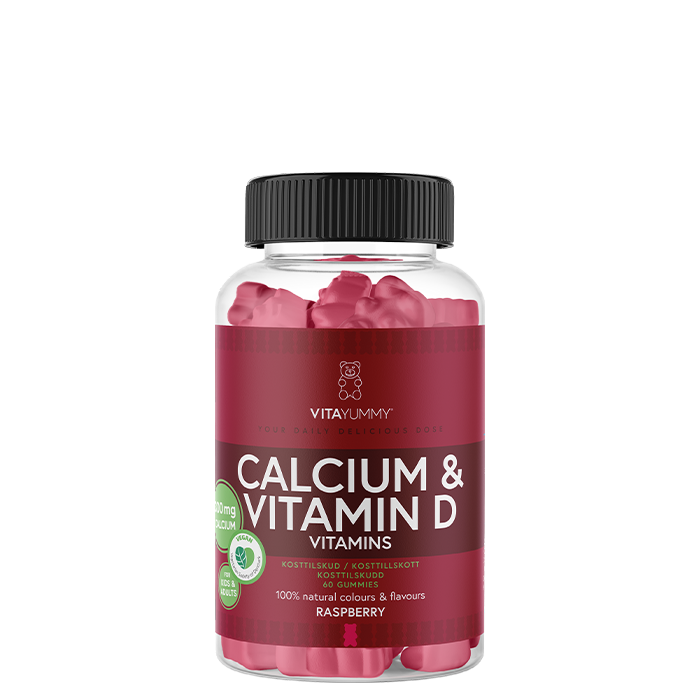 Kalsium & Vitamin D Bringebær 60 Gummies