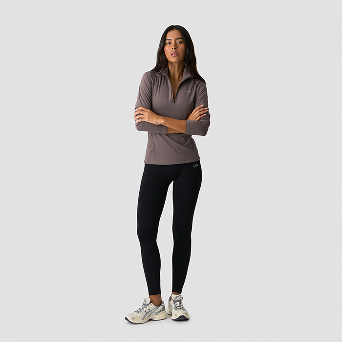 Everyday Langermet Stripet 1/4 Zip Brun