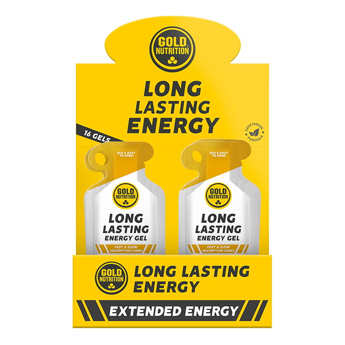 Gold Nutrition Long Lasting Boks Med Energigeler Mango 40g 16 Enheter
