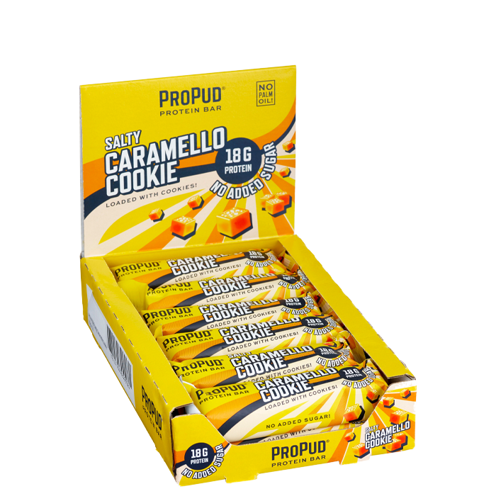 12 x ProPud Protein Bar, 55 g, Salty Caramello Cookie