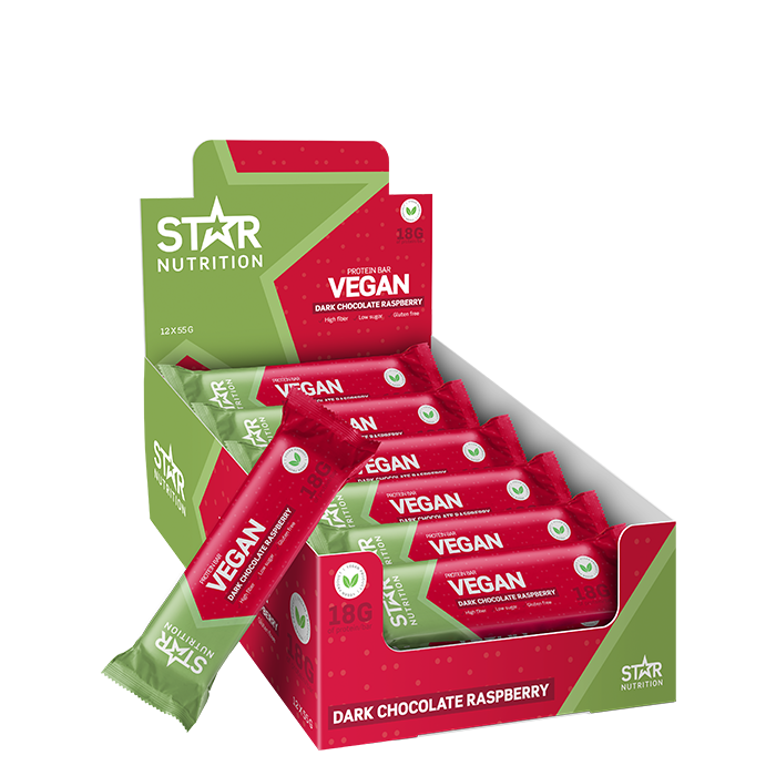 12 x Vegansk Proteinbar 55 g raspberry_chocolate