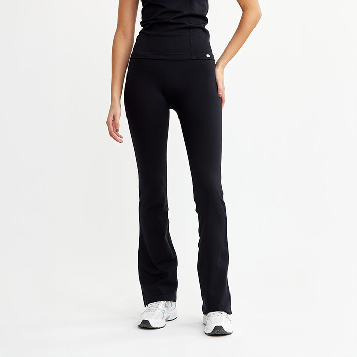 Seamless Flare Treningstights Svart