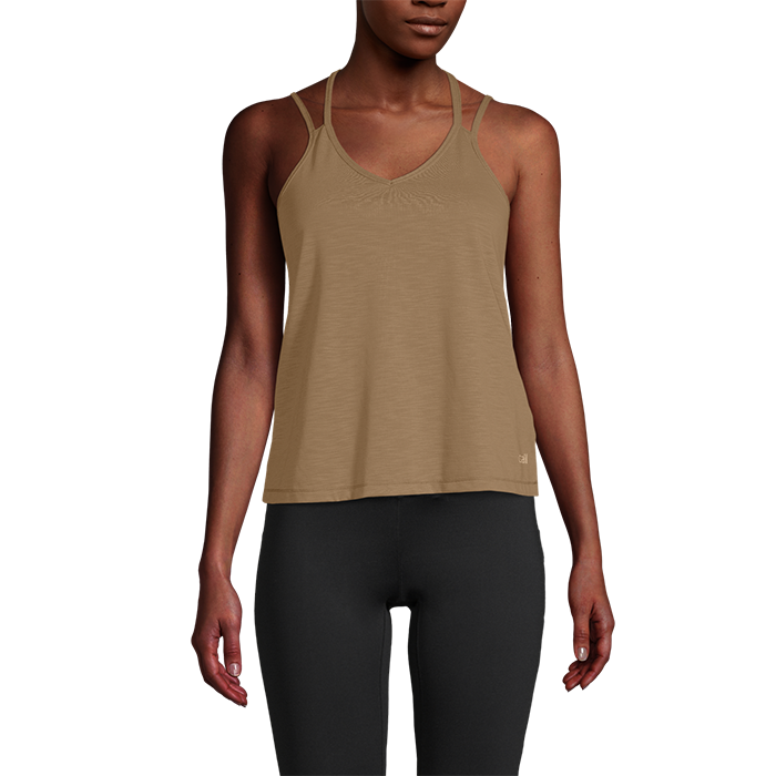 Texture Strap Tank Detailed Back, Clay Brown
